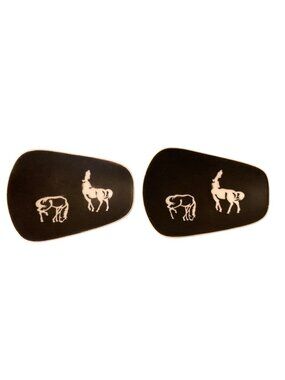 Mid Century Modern Black And White Horse Trinket Dishes Set Of 2